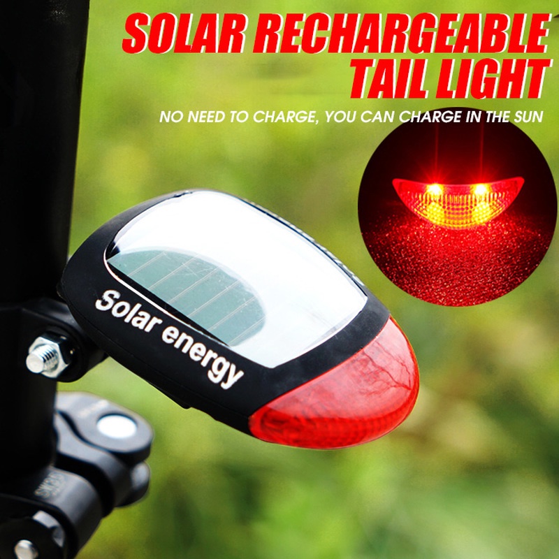 3 種模式太陽能自行車尾燈/山地自行車夜間騎行安全警示燈/便攜式防水戶外騎行裝備腳踏車