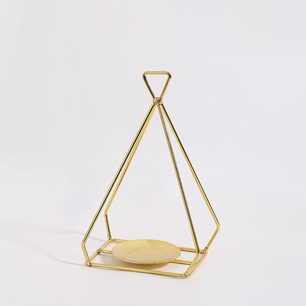 北歐ins風三角立體金屬裝飾燭台-小長方形