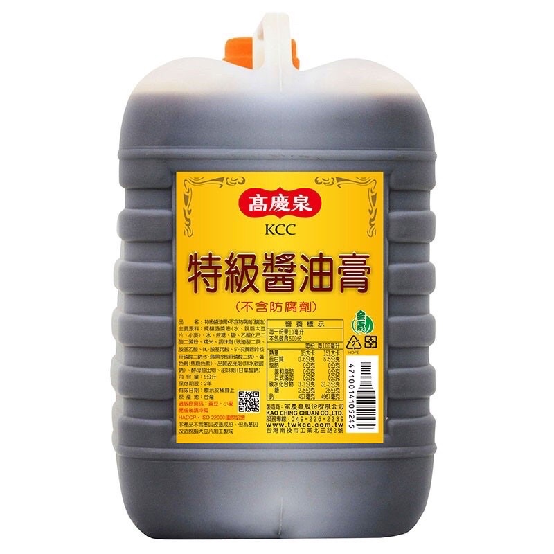 高慶泉 特級醬油膏5L 不含防腐劑*現貨