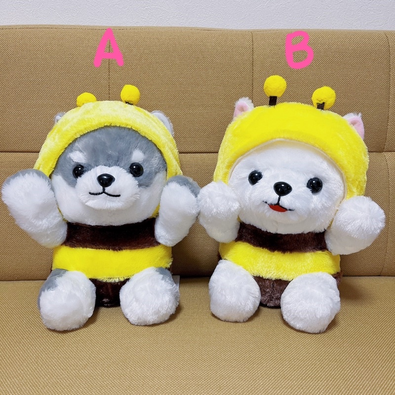 日本景品 全新 正版 日版 日本娃娃機 AMUSE タイガ　しらたま 豆柴三兄弟 柴犬 財犬 蜜蜂造型 蜜蜂 玩偶 娃娃