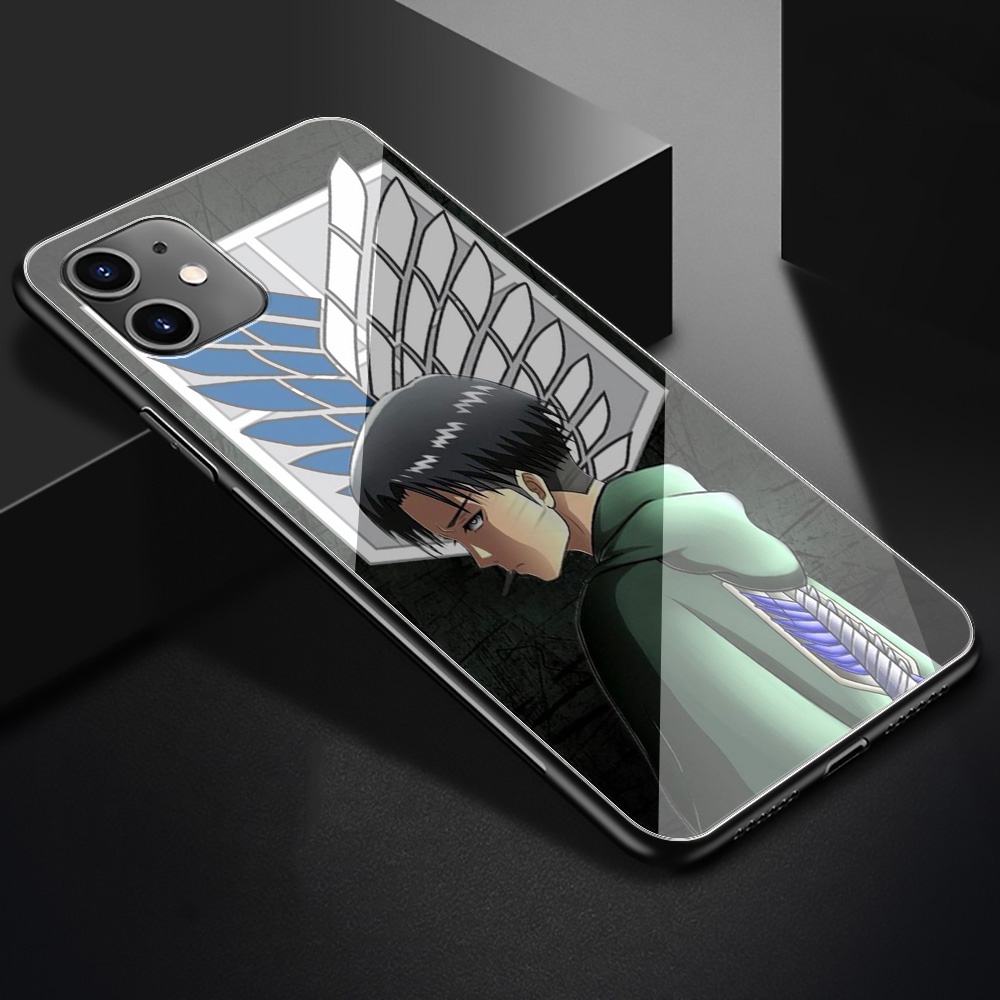 Image of Iphone SE 2020 13 Mini Pro Max 軟邊鋼化玻璃保護套 XK3 動漫進擊的巨人 Levi 手機 #6