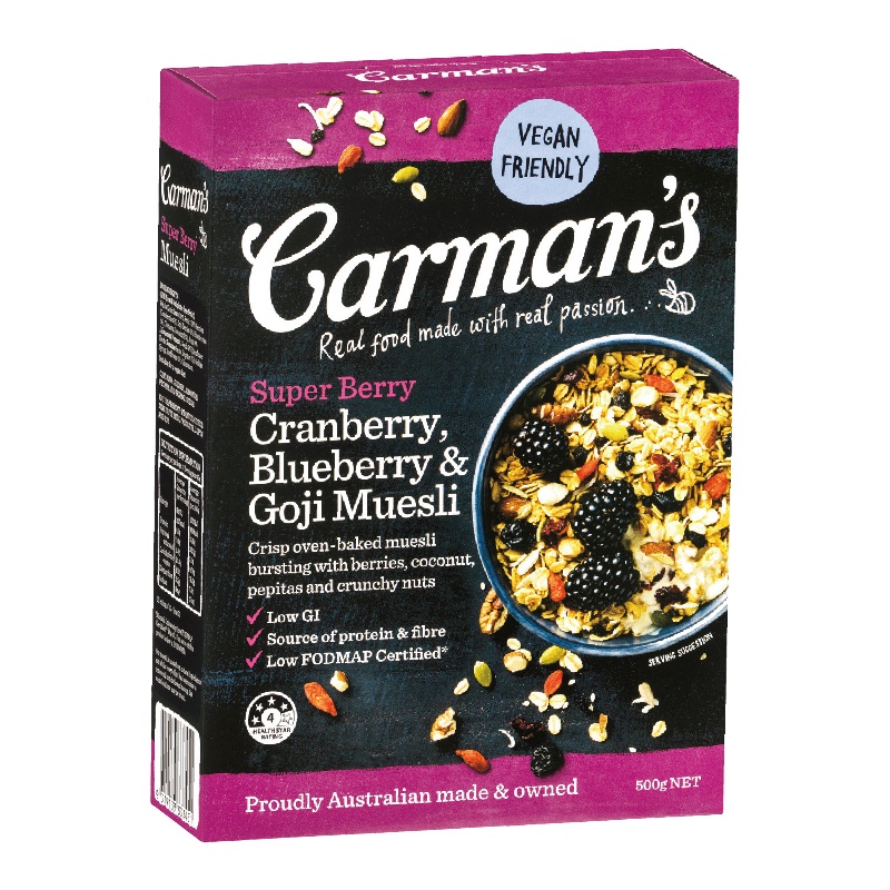 澳洲Carman's超級莓果早餐穀片500g克 x 1PC包【家樂福】