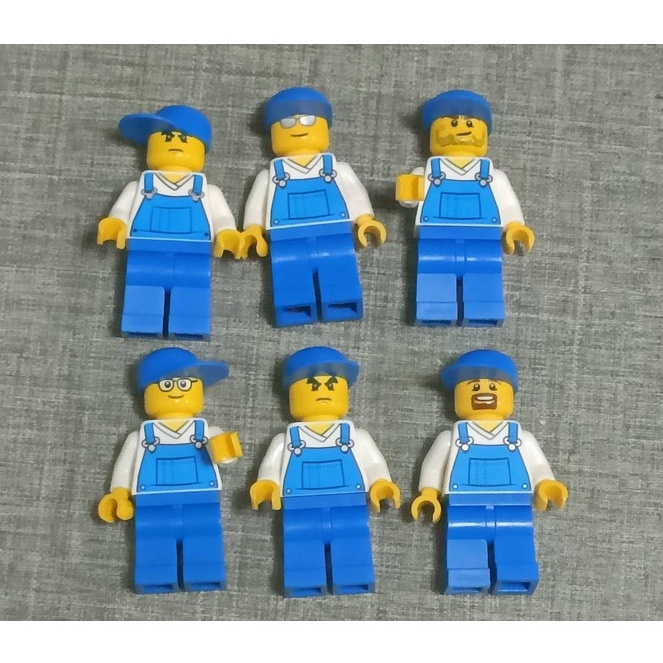 &lt;樂高人偶小舖&gt;正版樂高LEGO 全新人偶 （單隻）吊帶褲工人 —樂高配件系列