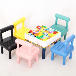 Doll house娃娃屋迷你模型場景配件bjd道具 塑膠靠背椅子微縮 5色 家家酒玩具 兒童diy生日禮物
