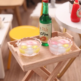 微縮食玩彩色湯圓迷你模型1:12分ob11娃娃屋diy生活場景dollhouse 家家酒玩具 兒童diy生日禮物
