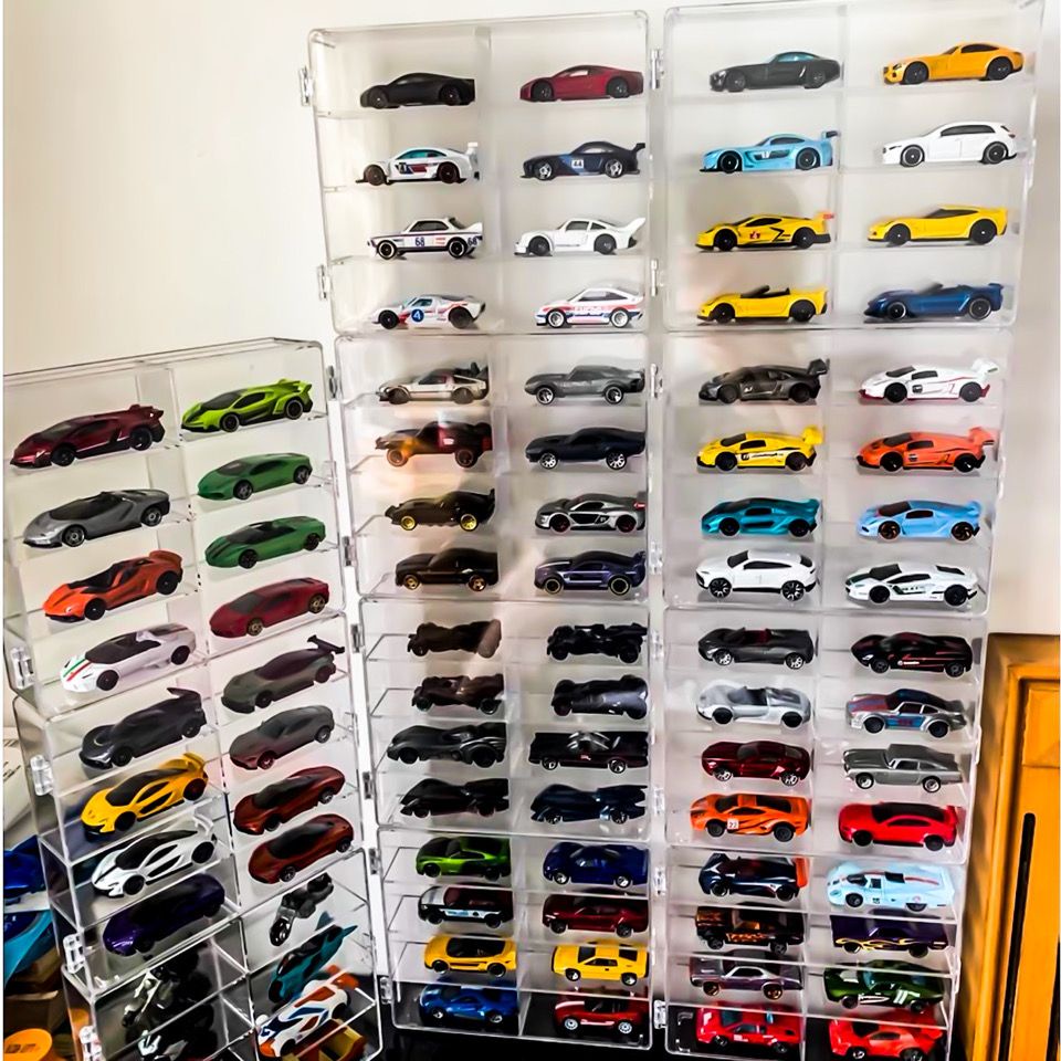 tomica 收納 1 64 收藏盒 多美小汽車 風火輪 玩具車模展示架透明模型收納架多美卡收納盒陳列櫃小汽車展示可疊
