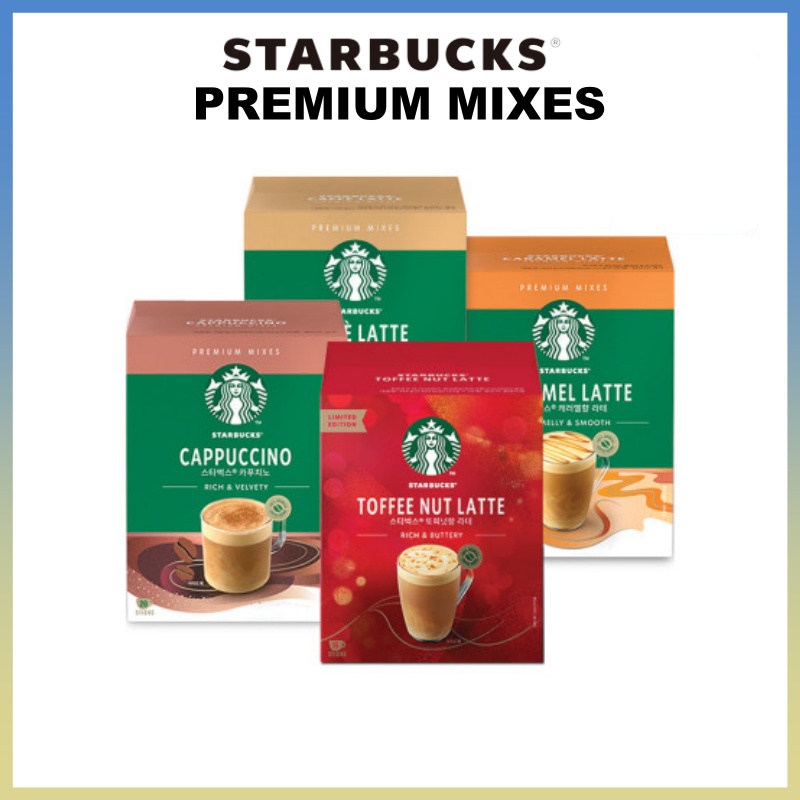 [STARBUCKS] 優質速溶咖啡，14g x 20 支 / 拿鐵咖啡、卡布奇諾咖啡、焦糖拿鐵咖啡, 太妃堅果拿鐵