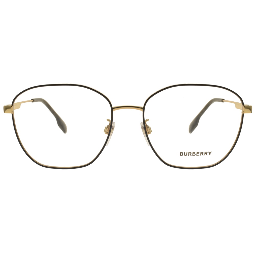 BURBERRY 光學眼鏡 B1365D 1017 經典格紋多邊框  眼鏡框 - 金橘眼鏡