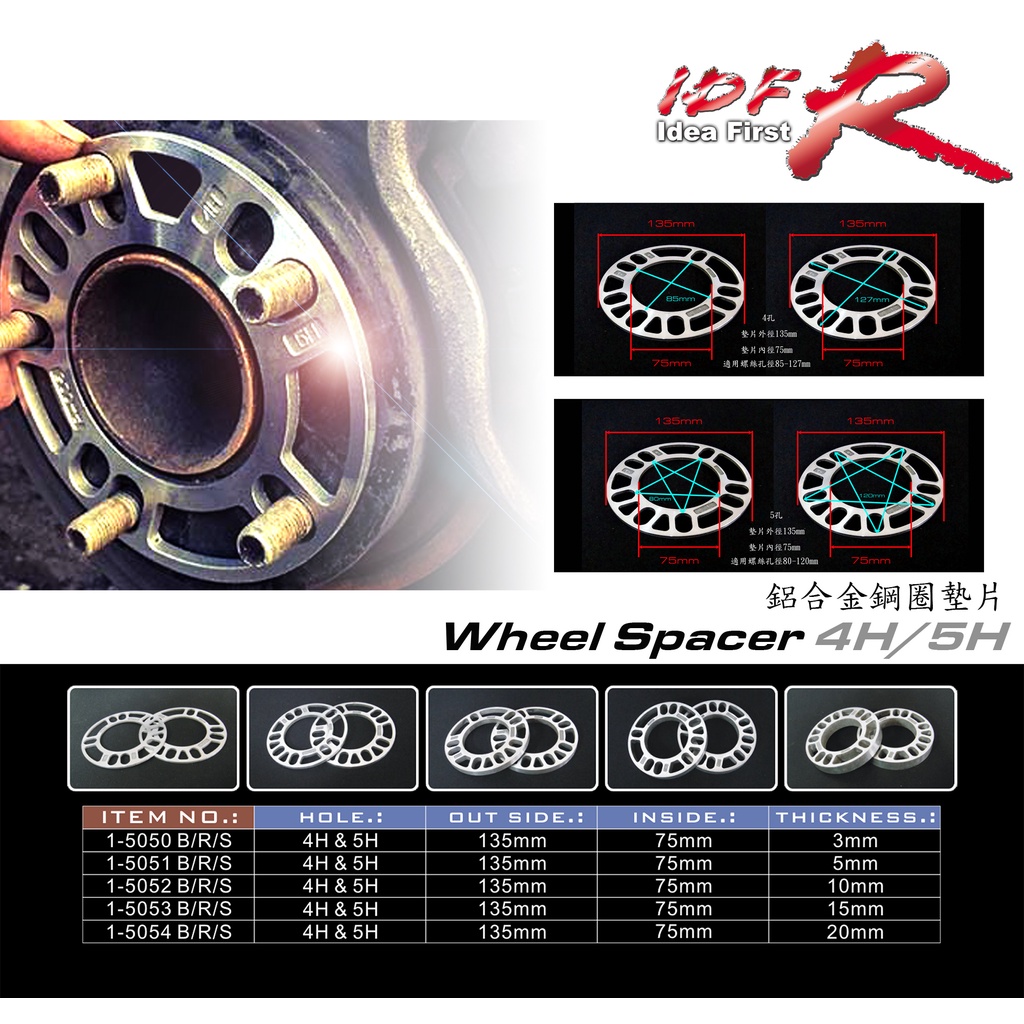 IDFR-ODE 鋁合金  4H/5H 4孔/5孔 輪圈 鋼圈墊片 墊寬器 鋁圈墊片 鋁圈軸套