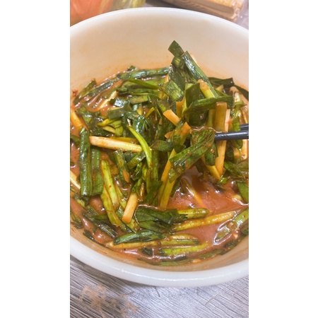 自製韓式醃韭菜、蔥、生菜、泡菜、부추겉절이 、（純手工製作！）