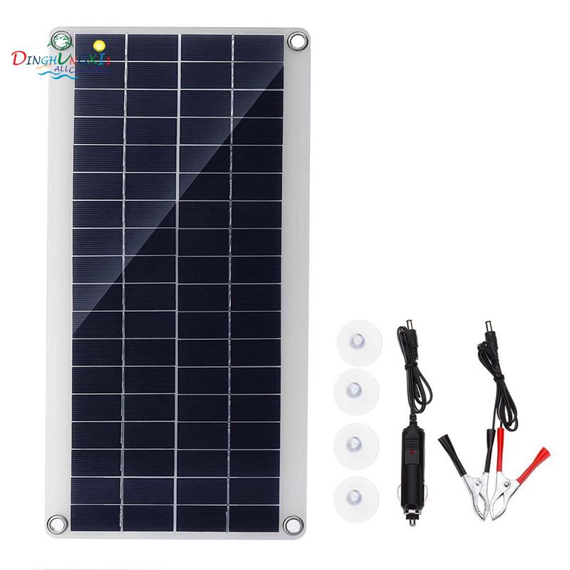 300w太陽能電池板便攜式雙12/5v DC USB快速充電防水應急充電戶外車載充電器