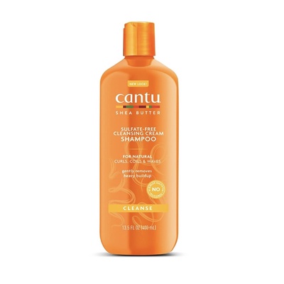 Cantu Shampoo 乳木果油打造天然修復，清潔霜洗髮精，無硫酸鹽，13.5液量盎司（400毫升）CGM