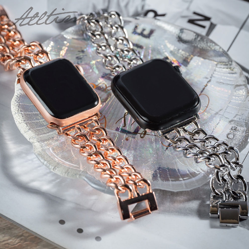 【出清下殺】氣質雙鍊金屬 Apple watch通用錶帶 蘋果錶帶 Ultra S11 S10 S9 S8 S7 SE