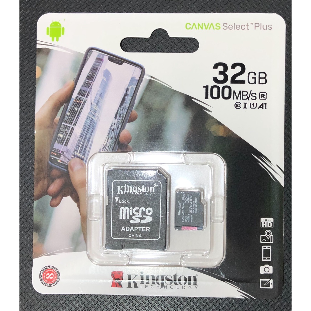 全新 Kingston 金士頓 32GB 100MB/s microSDHC TF U1 A1 V10 記憶卡