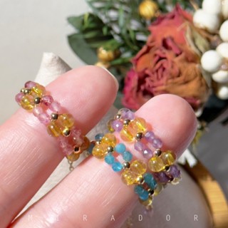 天然 能量石 原礦 水晶 晶石 草莓晶 紫水晶 黃髮晶 藍磷灰可調節 戒指 鏈戒🇹🇼現貨