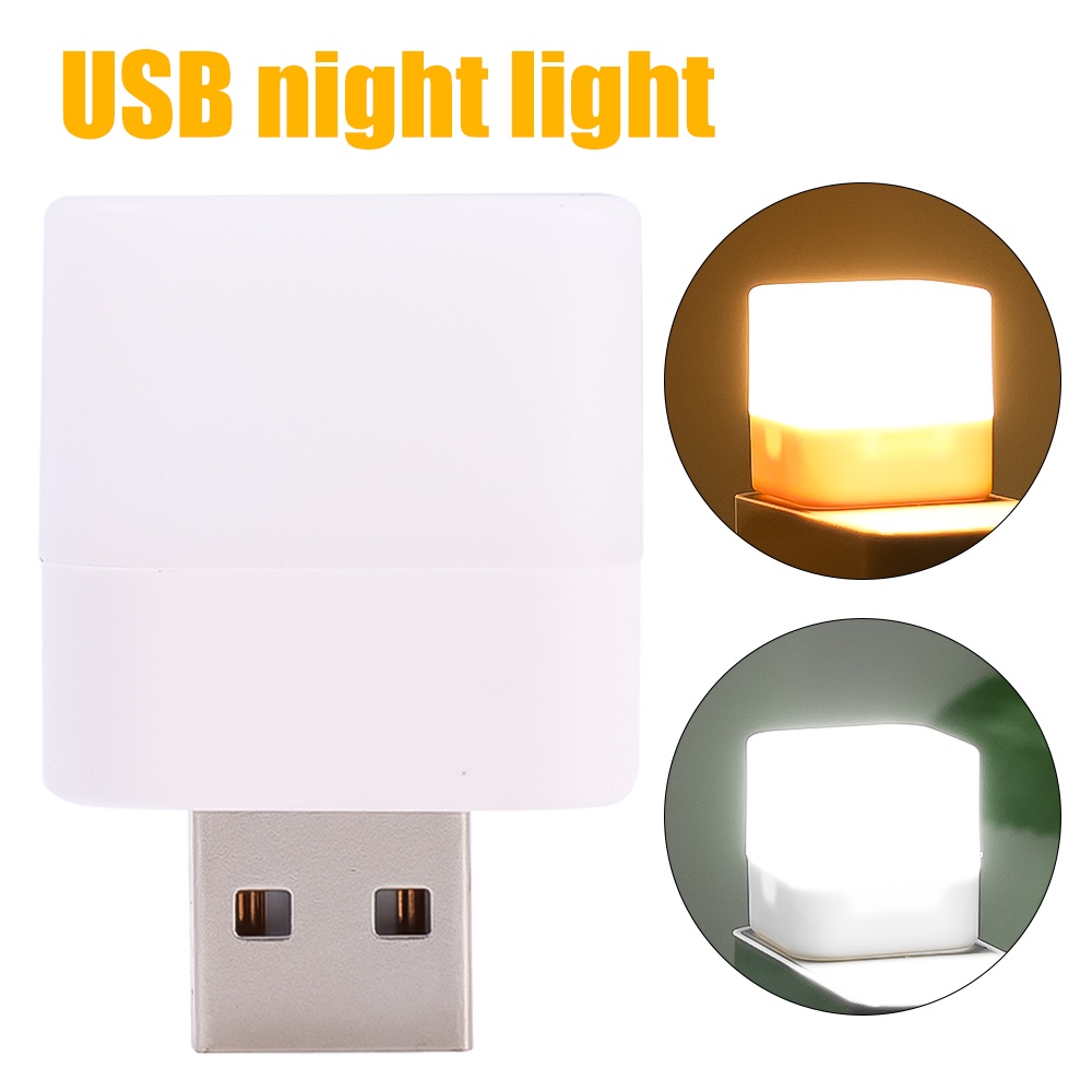 Usb 插頭燈,迷你 5V LED 小夜燈,小方形書燈,閱讀護眼燈,便攜式節能燈,兒童女孩臥室裝飾房間裝飾小夜燈