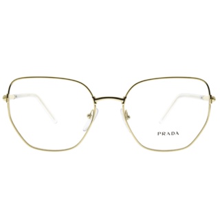 PRADA 光學眼鏡 VPR60W ZVN1O1 貓眼多邊造型框 眼鏡框 - 金橘眼鏡