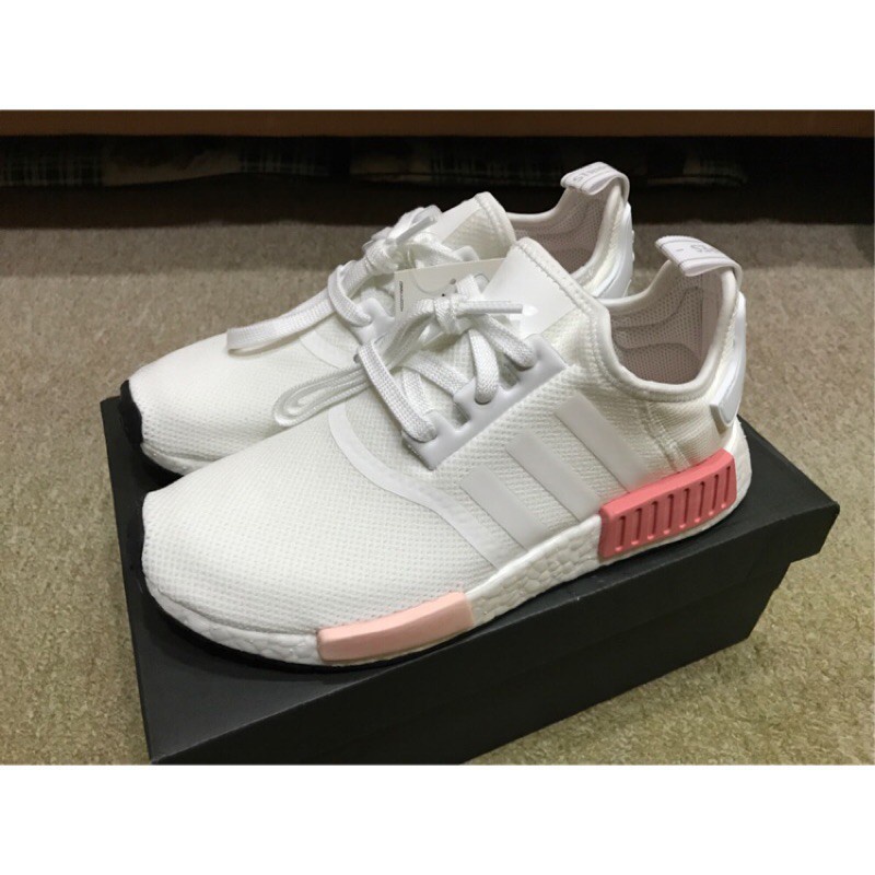 OO實拍 Adidas Nmd R1 White Rose 全白 桃粉 女神 白粉 玫瑰 女生 休閒鞋 BY9952