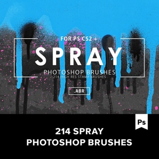 Photoshop筆刷 | Spray Photoshop Brushes 214款潮流噴塗紋理PS筆刷