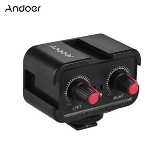 Andoer WS-VS 雙聲道單反麥克風話筒混音器音頻衰減器單聲道轉立體聲