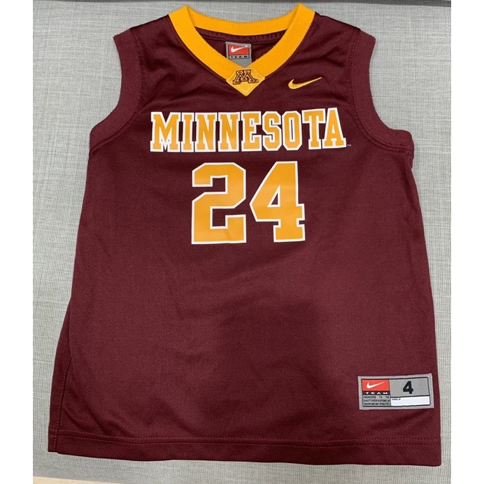 美國購入 正版 二手 NIKE NCAA 童裝 明尼蘇達大學 兒童 球衣 SIZE:4