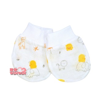 玟玟 黃色小鴨 GT-81621 印花紗布手套 約7*10 cm ，100%棉呵護寶寶細嫩的肌膚
