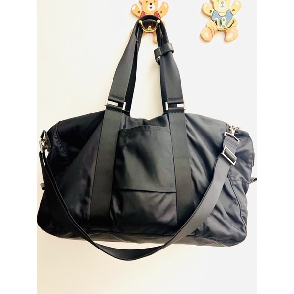 agnes b 黑色經典旅行袋或運動包