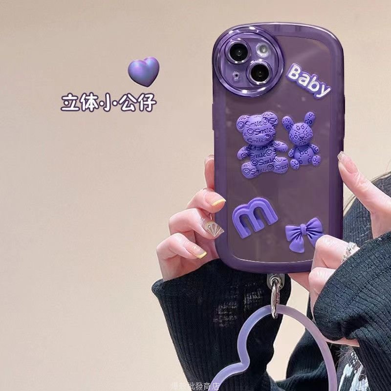 可愛暗紫小熊空壓殼 手機殼 適用 oppo reno4 reno4pro reno3 reno3pro 全包防摔保護殼