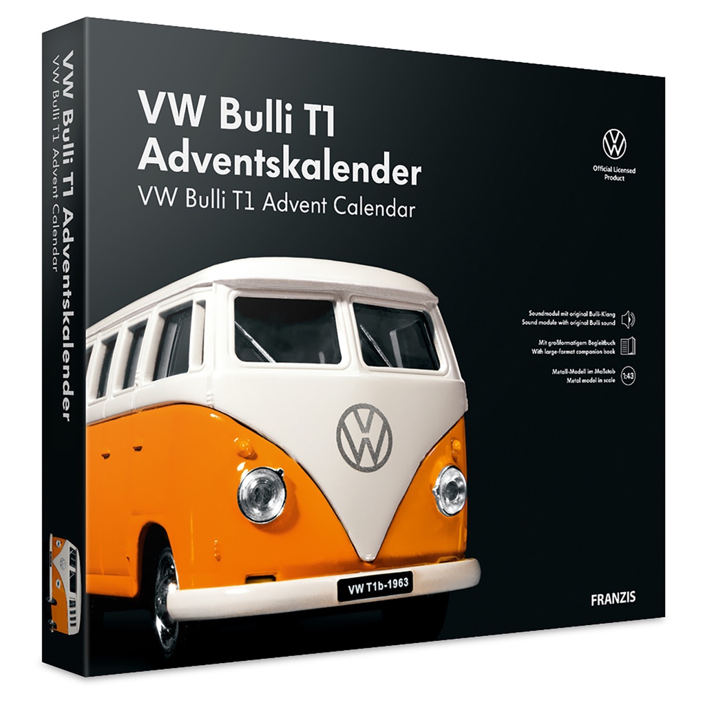 【德國Louis】T1 VW Bus耶誕節倒數日曆禮盒 福斯大眾麵包車1:43組裝模型車汽車聖誕禮物編號50100354