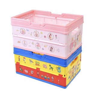 現貨 特價 日本 迪士尼 玩具總動員玩具箱 三眼怪 公主 愛麗兒 貝兒 茉莉 仙杜瑞拉 折疊 手提 收納籃收納箱置物箱