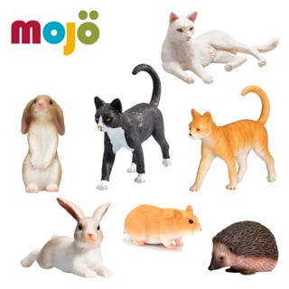 Mojo Fun動物模型 -可愛寵物-黃色虎斑(貓)/小兔子(躺/坐姿)/倉鼠/刺蝟 收藏 動物 益智 兒童
