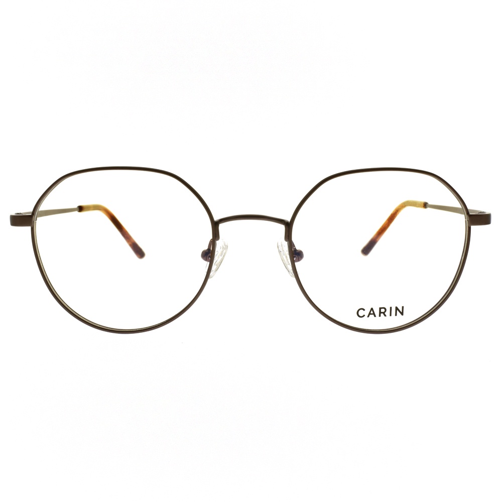 CARIN 光學眼鏡 BILL P C4 經典圓框款 眼鏡框 - 金橘眼鏡