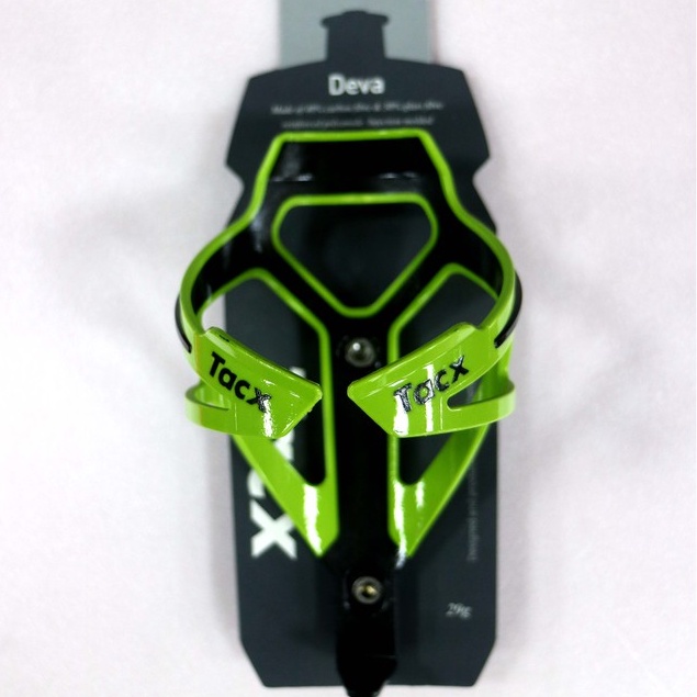 TACX DEVA 碳纖&amp;玻玻璃纖維複合水壺架 綠色 吉興單車