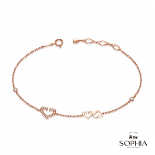 【SOPHIA 蘇菲亞珠寶】心有所屬 14K玫瑰金 鑽石手鍊｜情人/閨密 送禮推薦 心型手鍊