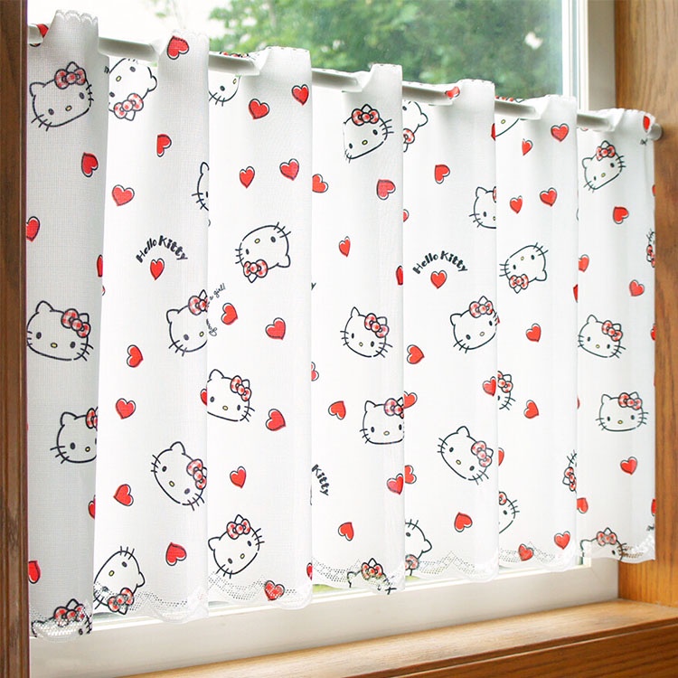 Hello Kitty 愛心窗簾 裝飾 日本製正版 ck415