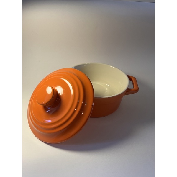 法式烘培湯盅 橘色 陶瓷湯鍋 耐溫0-330度 股東會紀念品