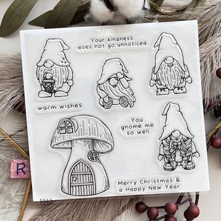R 小矮人印章 蘑菇 小矮人 蘑菇屋 透明印章 水晶印章