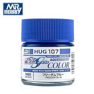 【模型屋】現貨 MR.HOBBY 郡氏 GSI 水性漆 HUG 107 半光澤 自由鋼彈 專用 藍色 模型漆 10ml