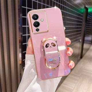 Infinix Note 12 Pro 5G X671B卡通可愛熊支架6D豪華細孔相機超薄電鍍外殼