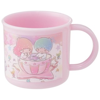 【現貨】小禮堂 雙子星 兒童單耳塑膠杯 200ml Ag+ (粉旋轉咖啡杯款)