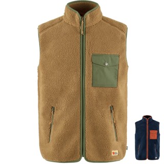 Fjallraven 小狐狸 男 Vardag 撞色泰迪熊絨毛刷毛背心 北極狐 紅狐 87073 綠野山房