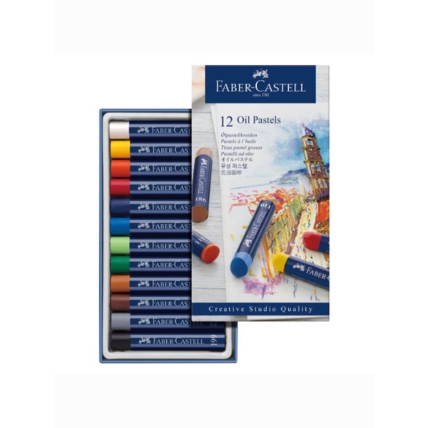 德國Faber-Castell 輝柏創意工坊油性粉彩條12色 兒童蠟筆