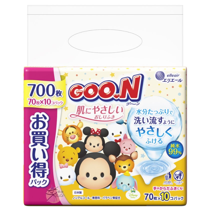GOO.N大王製紙 純水99% 嬰兒親膚濕紙巾-無香料 【樂購RAGO】 日本製