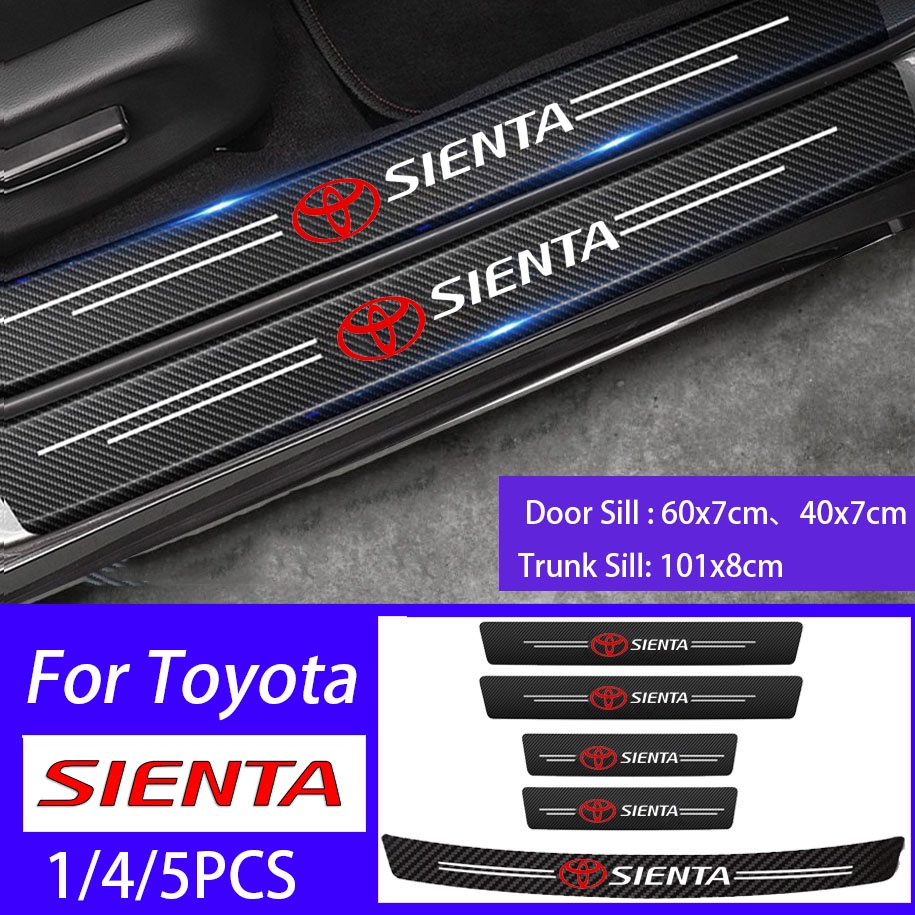 豐田 SIENTA 配件的車門碳纖維防刮貼紙防水貼紙後備箱保護貼紙