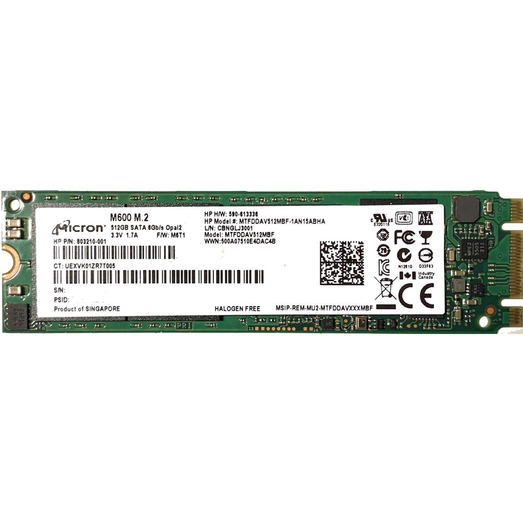 美光 Micron M600 NGFF 2280 SSD 512GB M.2 MLC