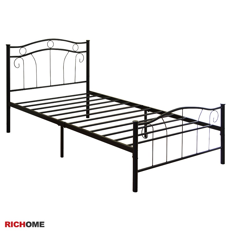 hi612520412單人床(腳墊設計)(床墊需加購)   單人床  床架   鐵床架