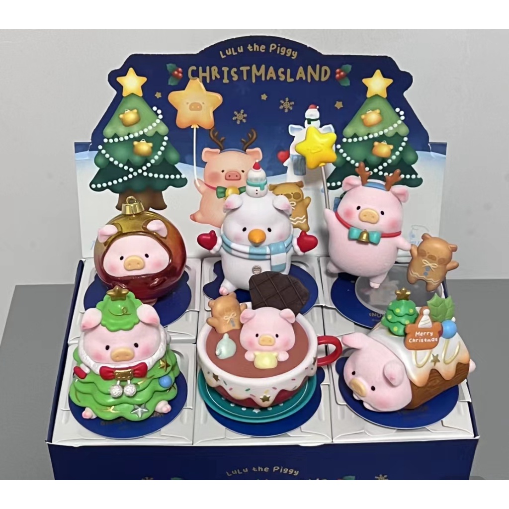 LuLu 罐頭豬LuLu豬 聖誕小鎮系列 盲盒 聖誕節 裝飾 擺設 可愛 麋鹿 雪人 聖誕樹 禮物 手辦 盒玩