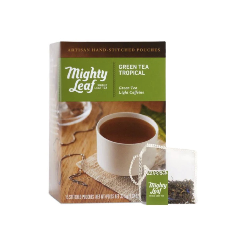 蜜子✨ 美國 Mighty leaf - 熱帶綠茶 純手工茶 環保絲質茶包 禮盒15包入