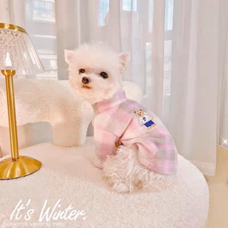 Q Mao (現貨款24H出貨）保暖方格衛衣寵物服飾衣服配件小型犬中型犬