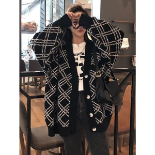 【🍒櫻桃大尺碼】L-4XL 大尺碼毛衣外套大碼女裝胖mm寬松慵懶遮肚顯瘦針織開衫秋冬外套